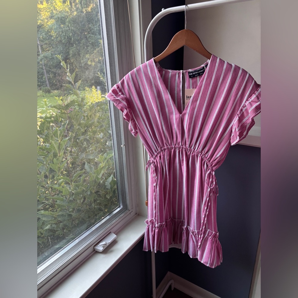 NWT The Fifth Label: Red & White Striped Short Sleeve Dress
